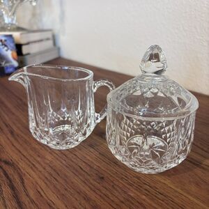 Longchamp French Crystal Sugar And Creamer Serving Dishes